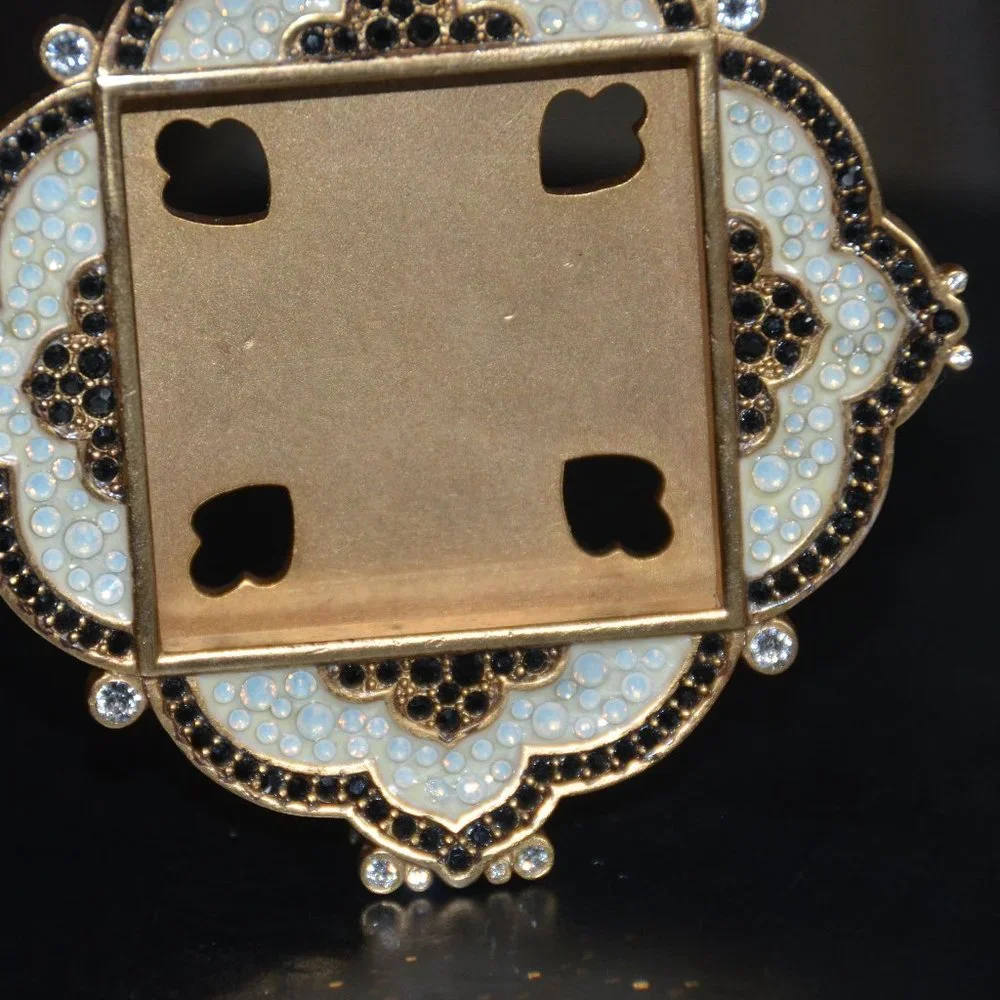 RARE RETIRED JAY STRONGWATER WARNER BLACK PAVE DIAMOND LACE CRYSTAL ENAMEL FRAME